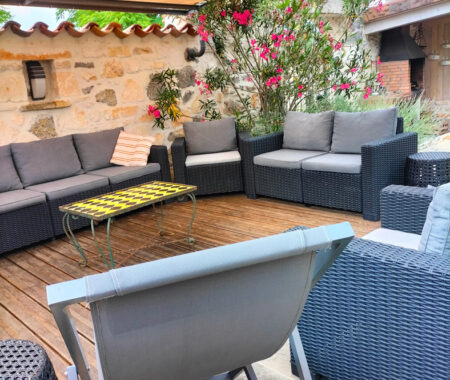 Grand Gîte Le Mas - Coin lounge extérieur